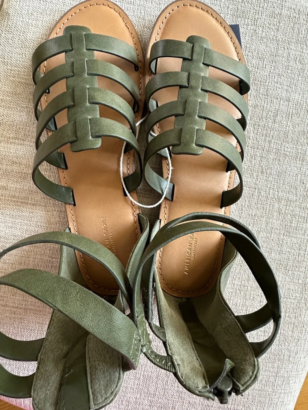 American Eagle Outfitters Olive Strappy Gladiator Sandals - Picture 4 of 7